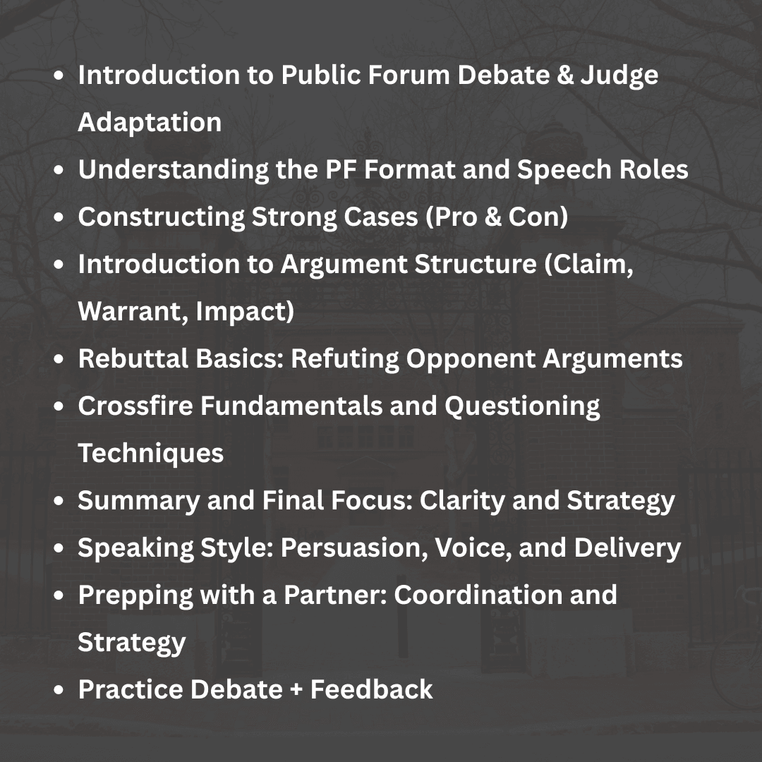 Level 1: Foundations of Public Forum (Beginner)
